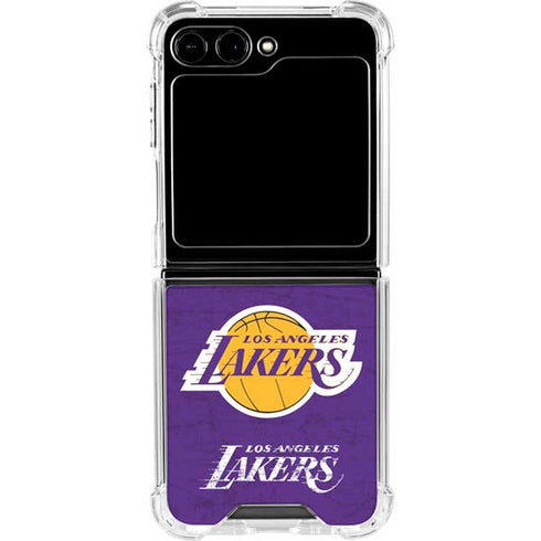 NBA Los Angeles Lakers Purple Primary Logo Galaxy Z Flip5 5G Clear Case