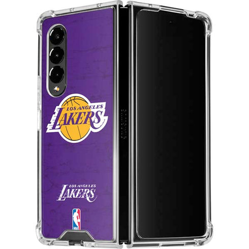 NBA Los Angeles Lakers Purple Primary Logo Galaxy Z Fold4 5G Clear Case