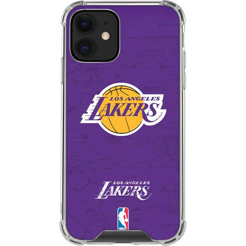 NBA Los Angeles Lakers Purple Primary Logo iPhone 12 Clear Case