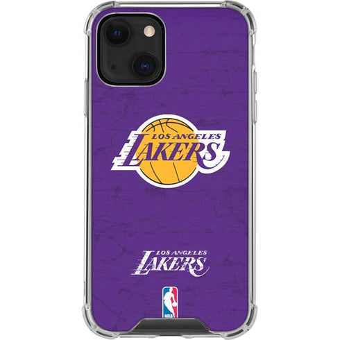 NBA Los Angeles Lakers Purple Primary Logo iPhone 13 Mini Clear Case