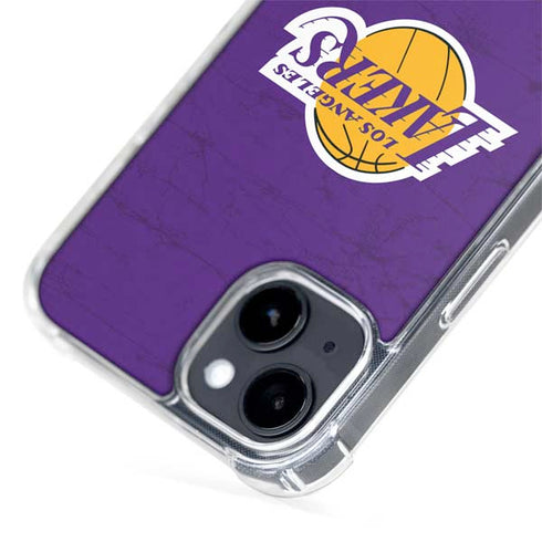 NBA Los Angeles Lakers Purple Primary Logo iPhone 15 Plus MagSafe Case