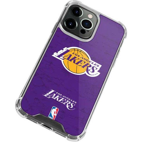 NBA Los Angeles Lakers Purple Primary Logo iPhone 14 Pro Clear Case