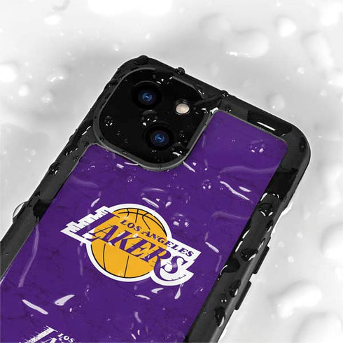 NBA Los Angeles Lakers Purple Primary Logo iPhone 15 Waterproof Case