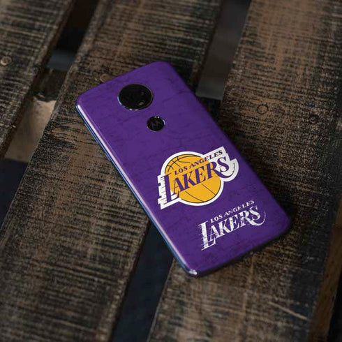 NBA Los Angeles Lakers Purple Primary Logo Moto E5 Plus Skin