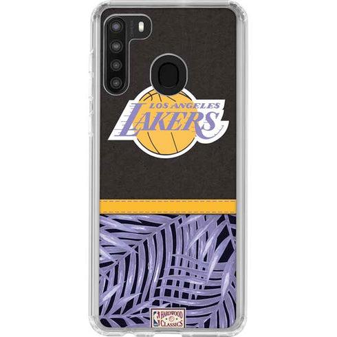 NBA Los Angeles Lakers Retro Palms Galaxy A21 Clear Case