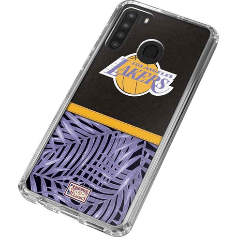 NBA Los Angeles Lakers Retro Palms Galaxy A21 Clear Case