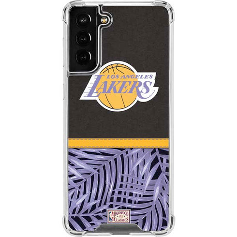NBA Los Angeles Lakers Retro Palms Galaxy S21 FE Clear Case