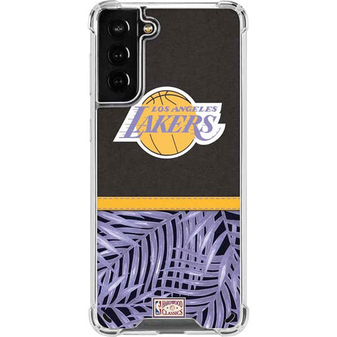 NBA Los Angeles Lakers Retro Palms Galaxy S21 Plus 5G Clear Case