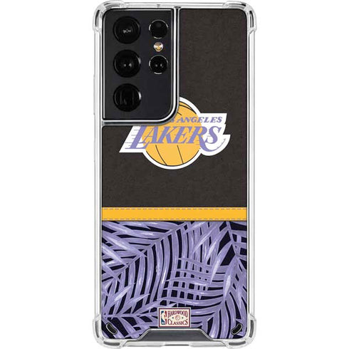 NBA Los Angeles Lakers Retro Palms Galaxy S21 Ultra 5G Clear Case