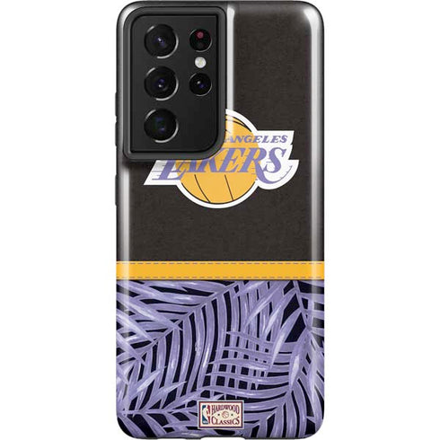 NBA Los Angeles Lakers Retro Palms Galaxy S21 Ultra 5G Pro Case