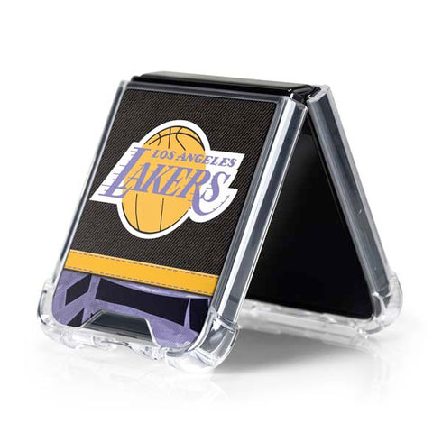 NBA Los Angeles Lakers Retro Palms Galaxy Z Flip5 5G Clear Case