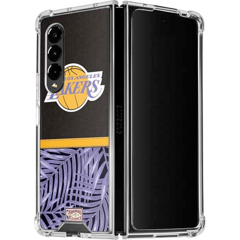 NBA Los Angeles Lakers Retro Palms Galaxy Z Fold4 5G Clear Case