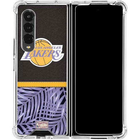 NBA Los Angeles Lakers Retro Palms Galaxy Z Fold4 5G Clear Case