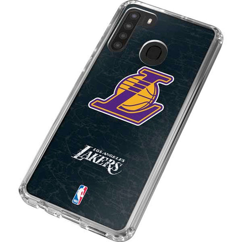 NBA Los Angeles Lakers Secondary Logo Galaxy A21 Clear Case