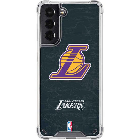 NBA Los Angeles Lakers Secondary Logo Galaxy S21 5G Clear Case