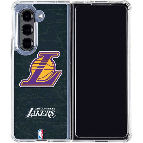 NBA Los Angeles Lakers Secondary Logo Galaxy Z Fold5 5G Clear Case