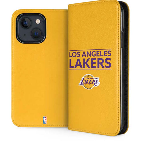 NBA Los Angeles Lakers Standard - Gold iPhone 14 Folio Case