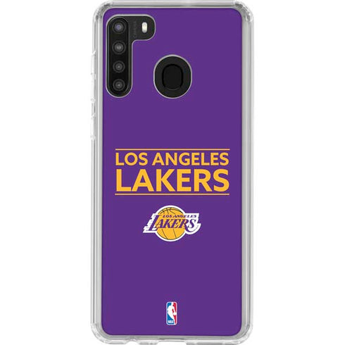NBA Los Angeles Lakers Standard - Purple Galaxy A21 Clear Case