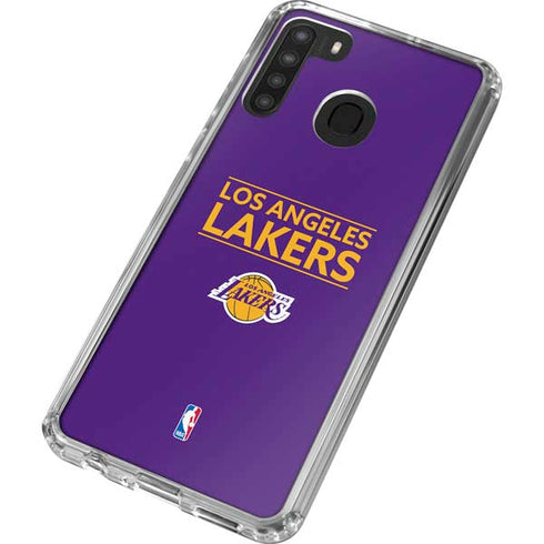 NBA Los Angeles Lakers Standard - Purple Galaxy A21 Clear Case