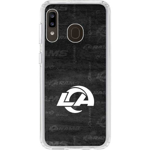NFL Los Angeles Rams Black & White Galaxy A20 Clear Case