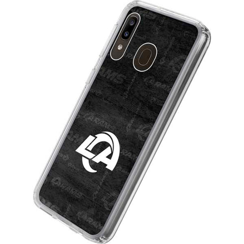 NFL Los Angeles Rams Black & White Galaxy A20 Clear Case