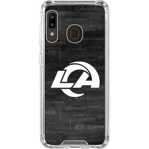 NFL Los Angeles Rams Black & White Galaxy A30 Clear Case