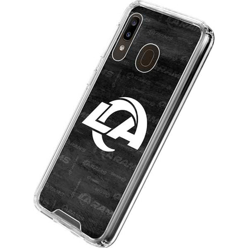 NFL Los Angeles Rams Black & White Galaxy A30 Clear Case