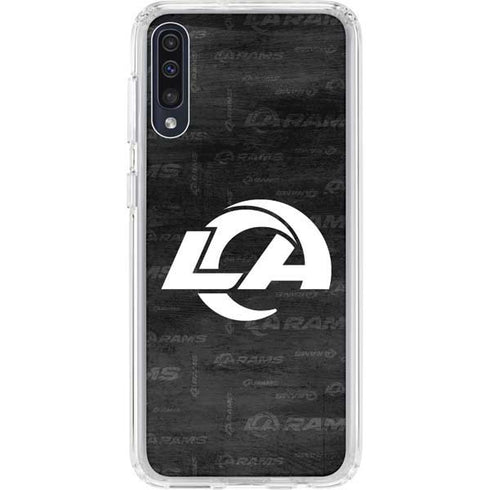 NFL Los Angeles Rams Black & White Galaxy A50 Clear Case