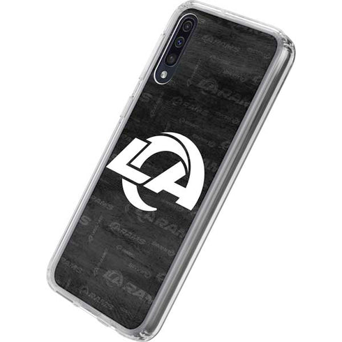 NFL Los Angeles Rams Black & White Galaxy A50 Clear Case