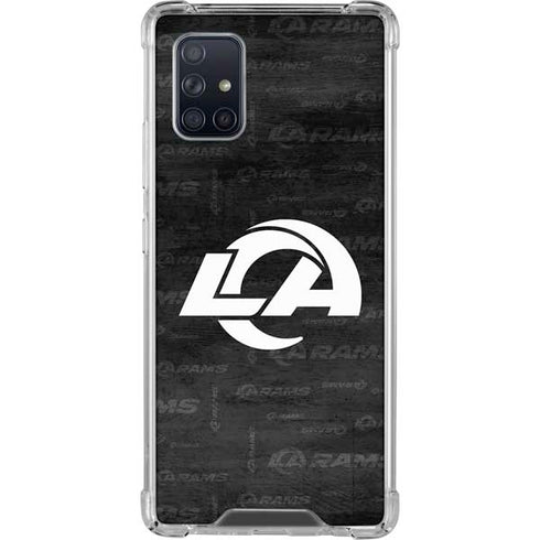NFL Los Angeles Rams Black & White Galaxy A71 5G Clear Case