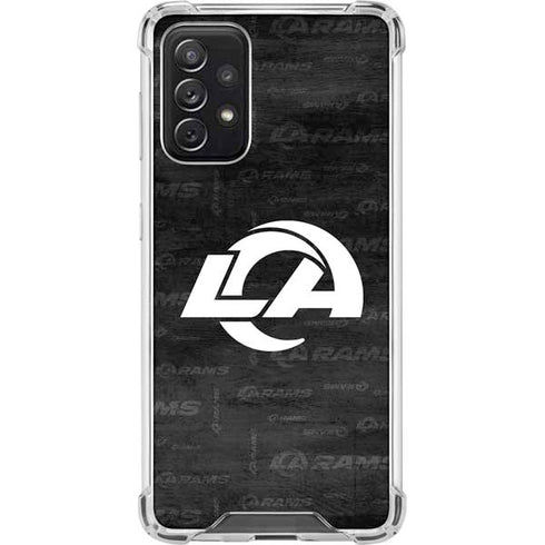 NFL Los Angeles Rams Black & White Galaxy A72 5G Clear Case