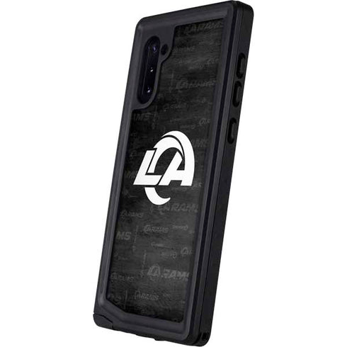 NFL Los Angeles Rams Black & White Galaxy Note 10 Waterproof Case
