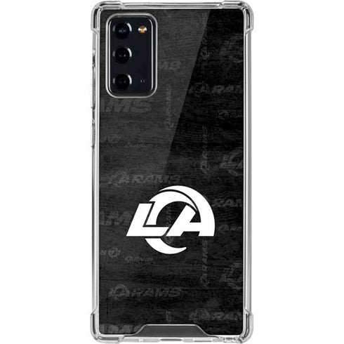 NFL Los Angeles Rams Black & White Galaxy Note20 5G Clear Case