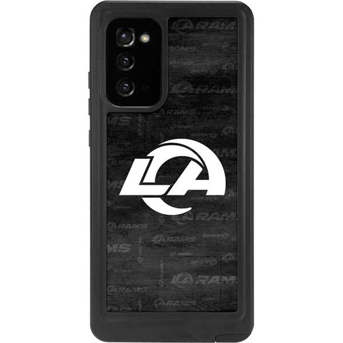 NFL Los Angeles Rams Black & White Galaxy Note20 5G Waterproof Case