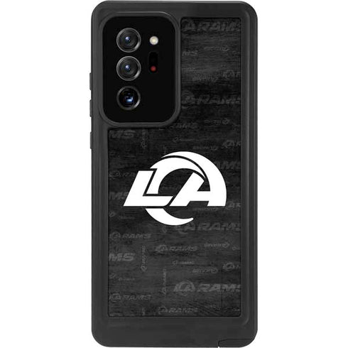 NFL Los Angeles Rams Black & White Galaxy Note20 Ultra 5G Waterproof Case