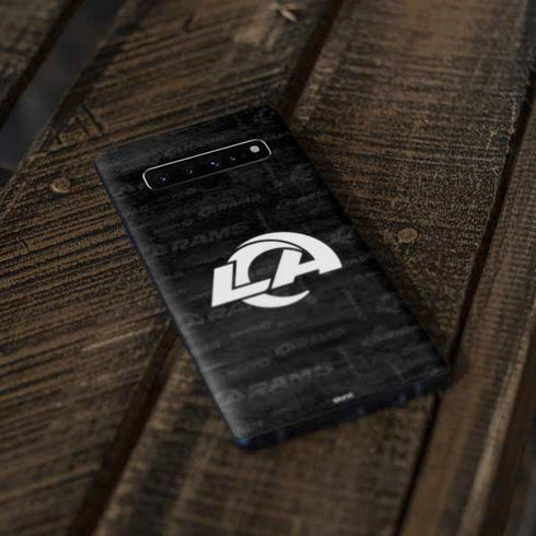 NFL Los Angeles Rams Black & White Galaxy S10 Plus Skin