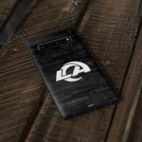 NFL Los Angeles Rams Black & White Galaxy S10 Skin
