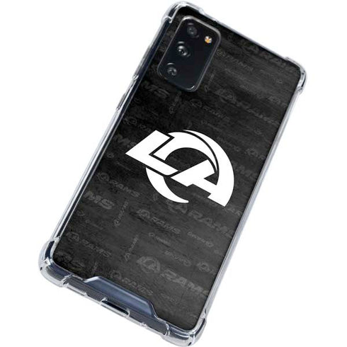 NFL Los Angeles Rams Black & White Galaxy S20 FE Clear Case