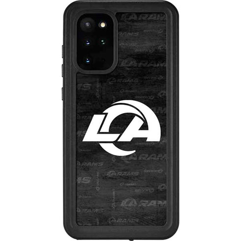 NFL Los Angeles Rams Black & White Galaxy S20 Plus Waterproof Case