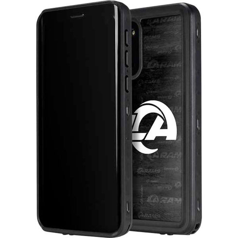 NFL Los Angeles Rams Black & White Galaxy S20 Plus Waterproof Case