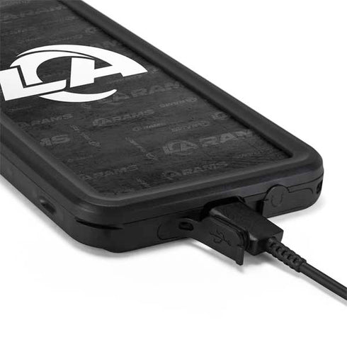 NFL Los Angeles Rams Black & White Galaxy S20 Plus Waterproof Case
