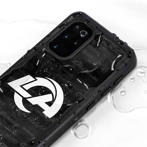 NFL Los Angeles Rams Black & White Galaxy S20 Plus Waterproof Case