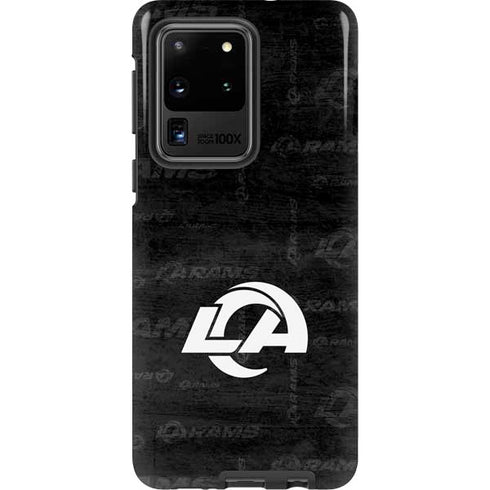 NFL Los Angeles Rams Black & White Galaxy S20 Ultra 5G Pro Case