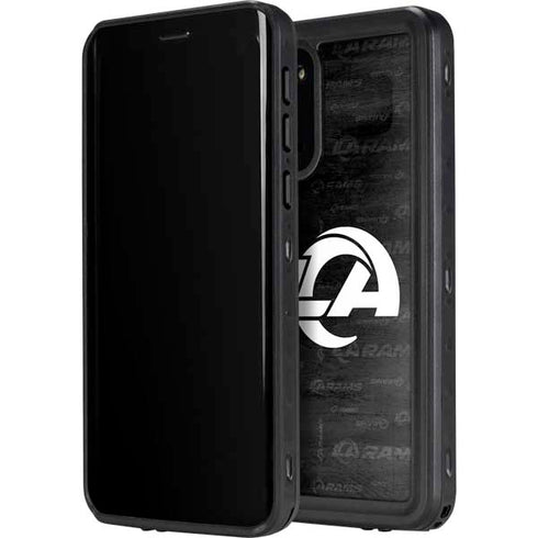 NFL Los Angeles Rams Black & White Galaxy S20 Waterproof Case