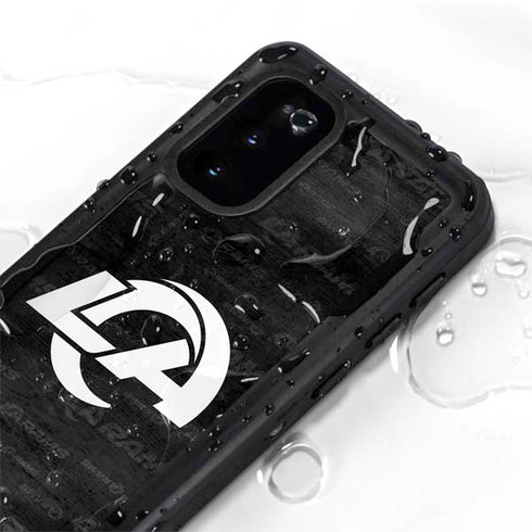 NFL Los Angeles Rams Black & White Galaxy S20 Waterproof Case