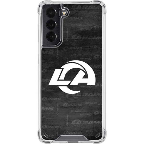 NFL Los Angeles Rams Black & White Galaxy S21 5G Clear Case