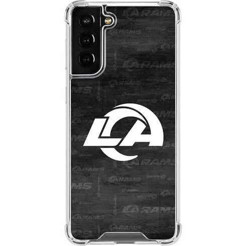 NFL Los Angeles Rams Black & White Galaxy S21 FE Clear Case