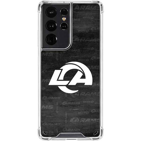 NFL Los Angeles Rams Black & White Galaxy S21 Ultra 5G Clear Case