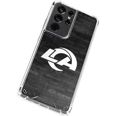 NFL Los Angeles Rams Black & White Galaxy S21 Ultra 5G Clear Case
