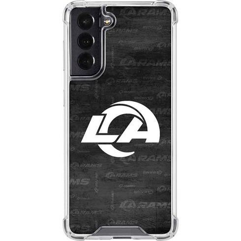 NFL Los Angeles Rams Black & White Galaxy S22 Clear Case